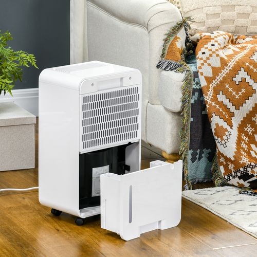 10L/Day Protable Quiet Air Dehumidifier with Purifier Timer 5 Modes HOMCOM