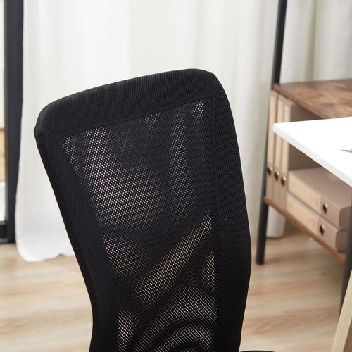 Armless Office Chair Ergonomic Padded Height Adjustable Mesh Back 5 Wheels