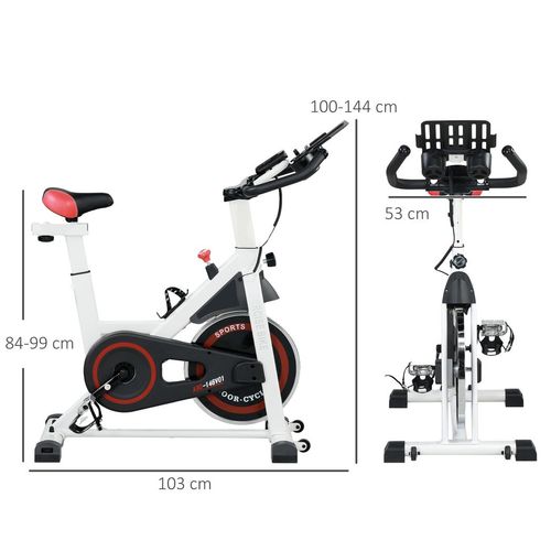 8kg Flywheel Exercise Bike w/ Adjustable Height/Resistance LCD Monitor HOMCOM