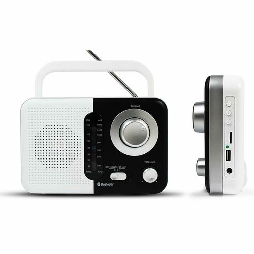 Soundz SZ412 AM/FM Bluetooth Radio with USB Port And SD Card Slot Black/White