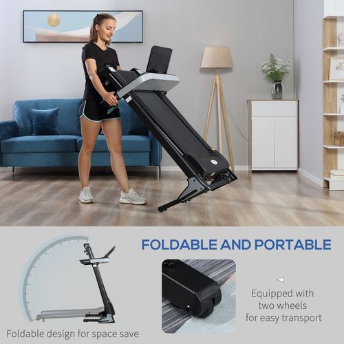 500W Motorised Treadmill 1-12km/h Folding Frame  Wheels Preset Programs HOMCOM