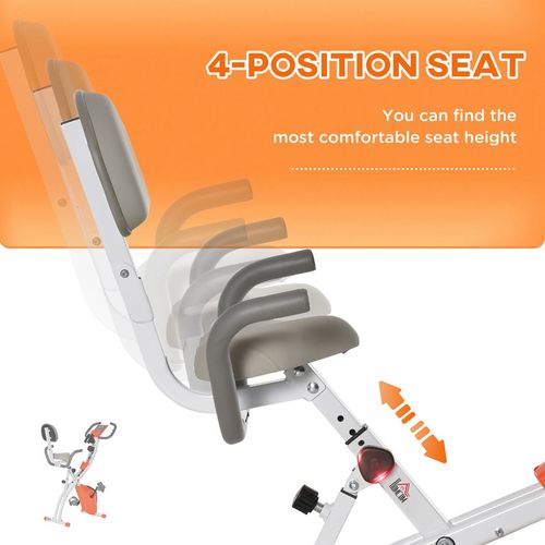 2-In-1 Upright Exercise Bike 8-Level Adjustable with Pulse Sensor Orange