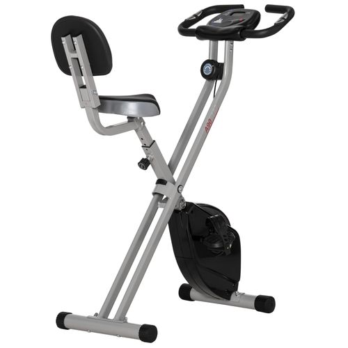 Magnetic Resistance Exercise Bike Foldable LCD Adjustable Seat Grey HOMCOM