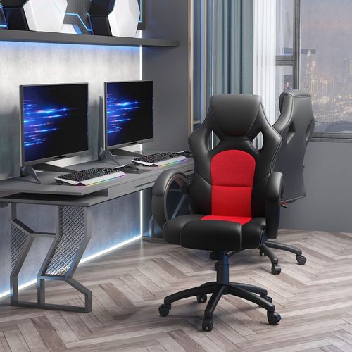 Executive Racing Swivel Gaming Office Chair PU Leather Computer Desk Chair Black