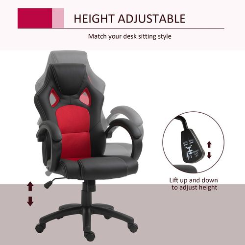 Executive Racing Swivel Gaming Office Chair PU Leather Computer Desk Chair Black