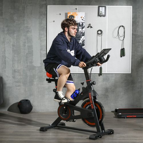 8kg Flywheel Exercise Bike with Adjustable Height Resistance Black HOMCOM