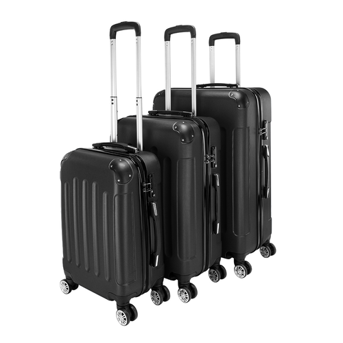 3 Pcs Suitcase Lightweight ABS Carry-on Hand Luggage 4 Spinner Wheels Trolley Case