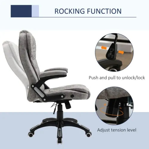 High Back Home Office Chair Computer Desk Chair w/ Arms Swivel Wheels Grey