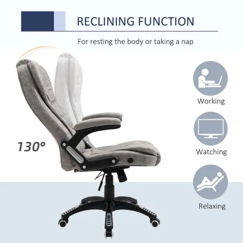 High Back Home Office Chair Computer Desk Chair w/ Arms Swivel Wheels Grey