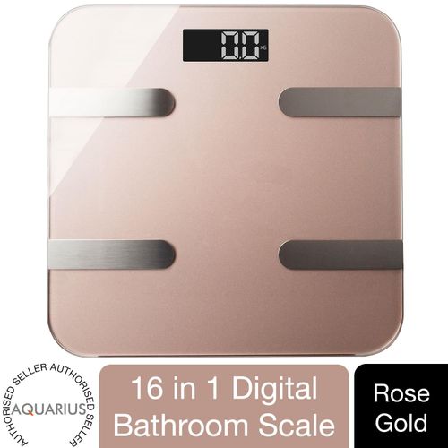 16 in 1 Health Bluetooth Smart Body Analysis Weighing Scale Rose Gold Aquarius