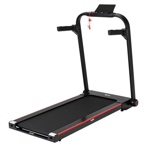 Electric Folding Treadmill w/ Wheels, Safety Button and LED Monitor