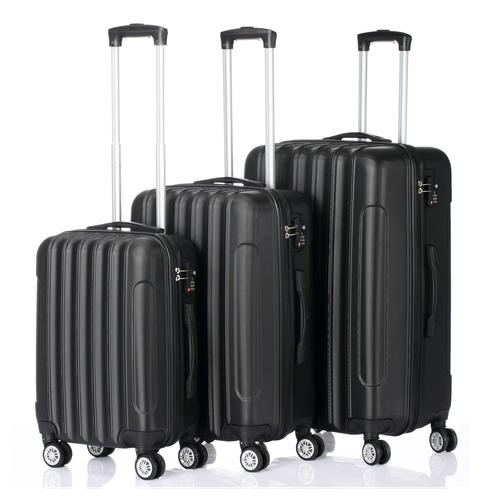 3 Pcs Suitcase Lightweight ABS Carry-on Hand Luggage 4 Spinner Wheels Trolley Case