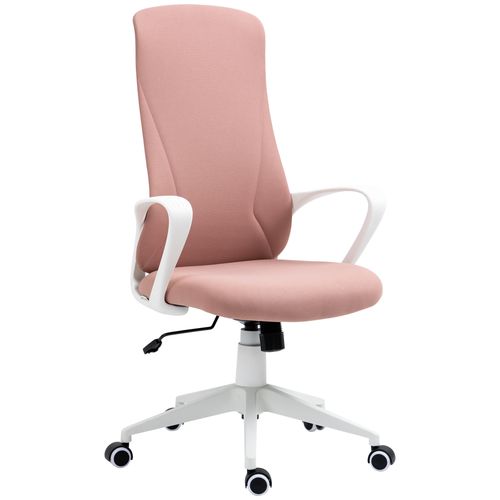 High-Back Home Office Chair Height Adjustable Elastic Desk Chair Pink Vinsetto