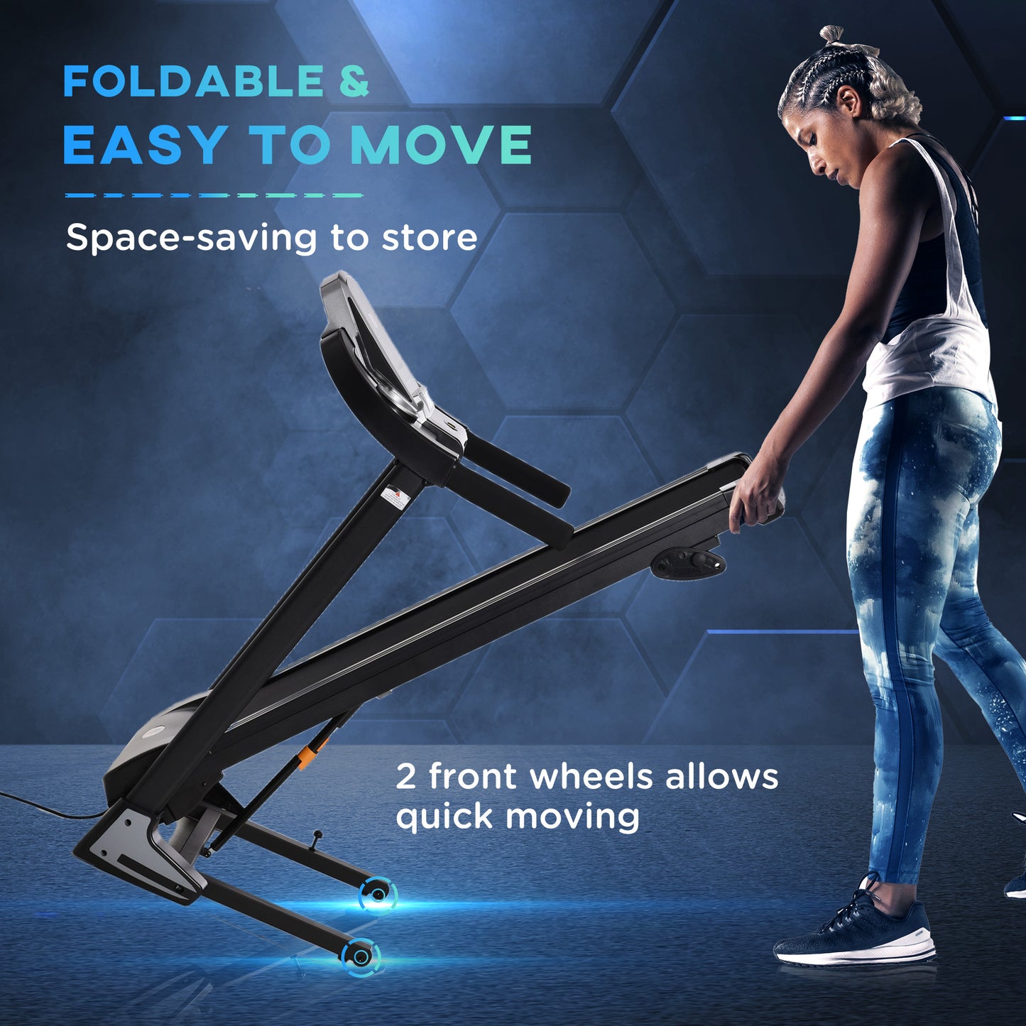 Folding 12km/h Electric Treadmill Running Machine Incline LED Display HOMCOM